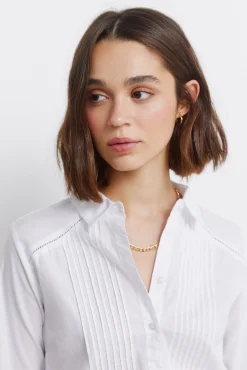 Chemise pliss&eacute;e manches longues