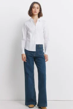 Chemise pliss&eacute;e manches longues