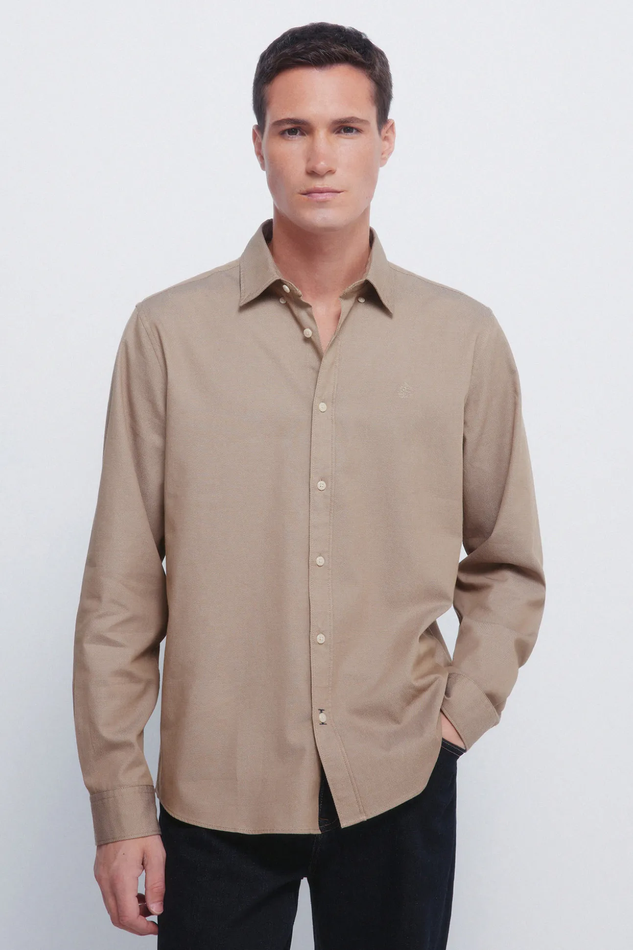 Chemise structurée bicolore