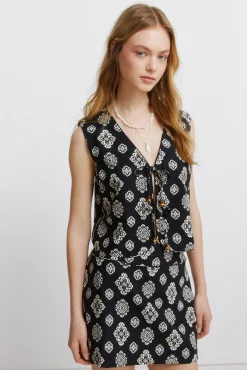 Gilet imprimé ethnique