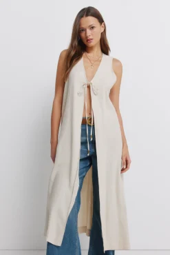 Gilet long en lin