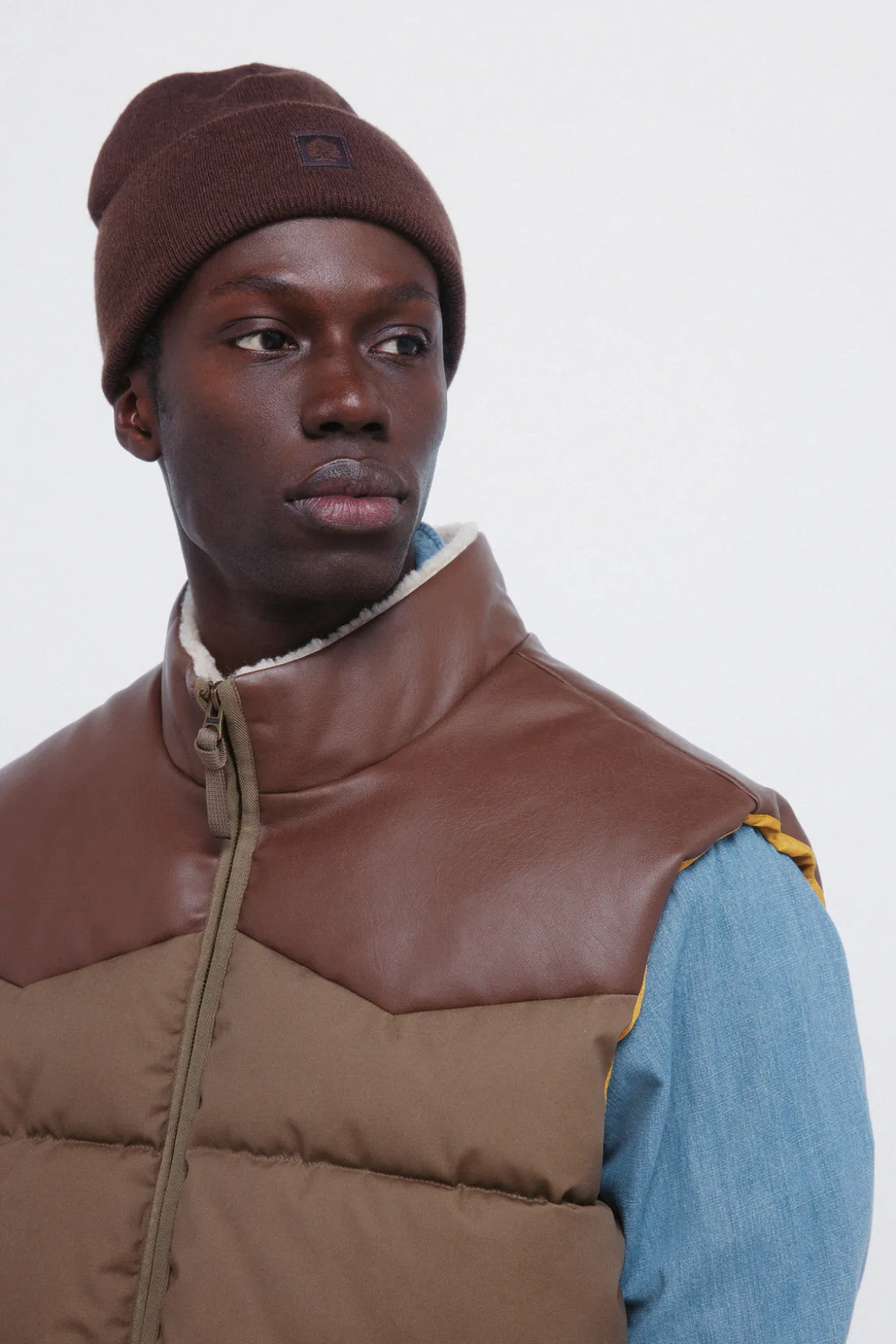 Gilet matelassé contrasté