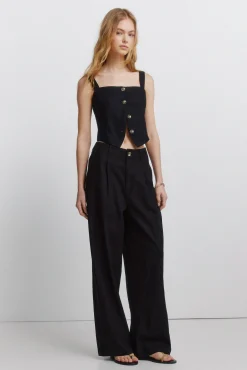 Haut gilet en lin noir
