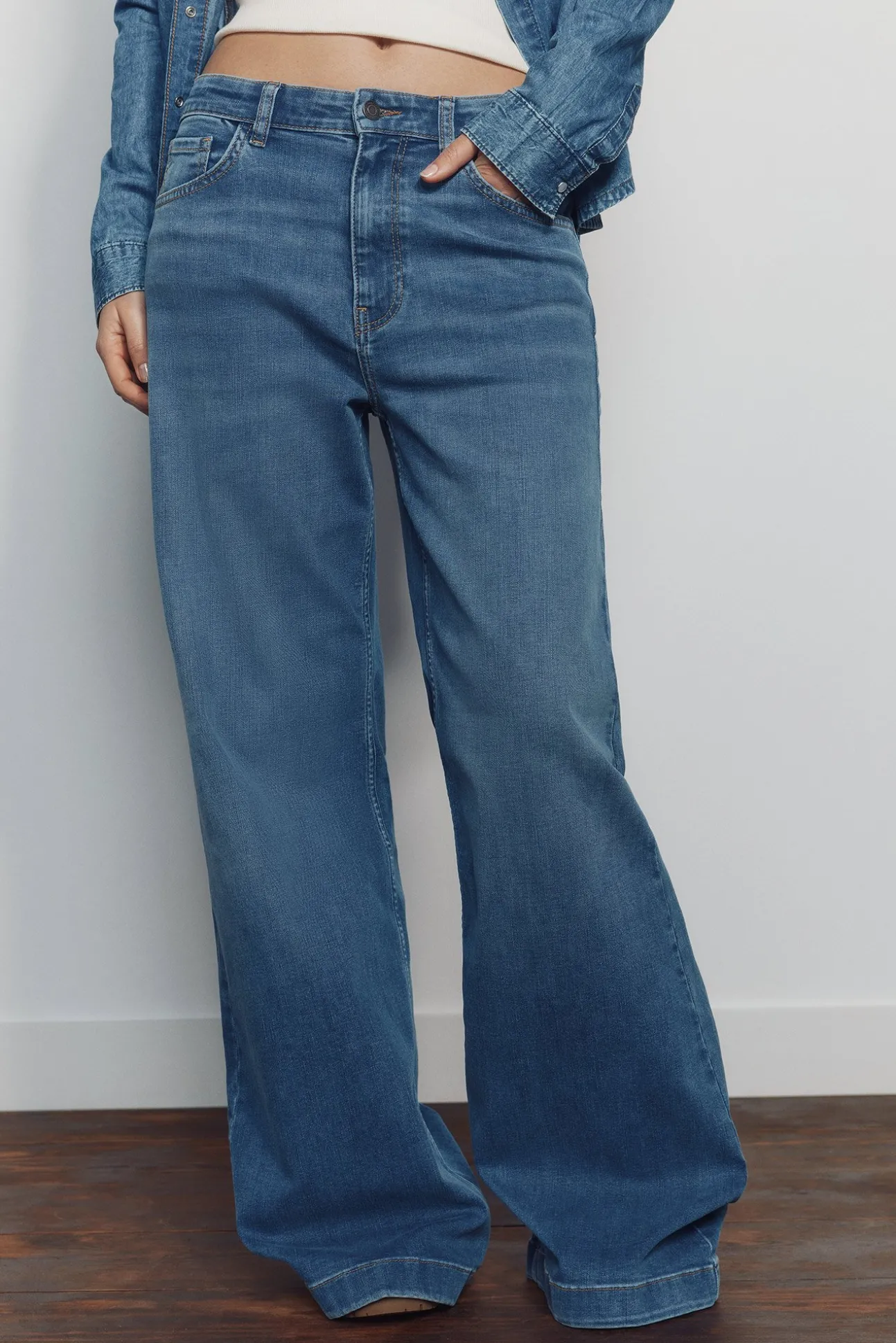 Jeans amples taille haute