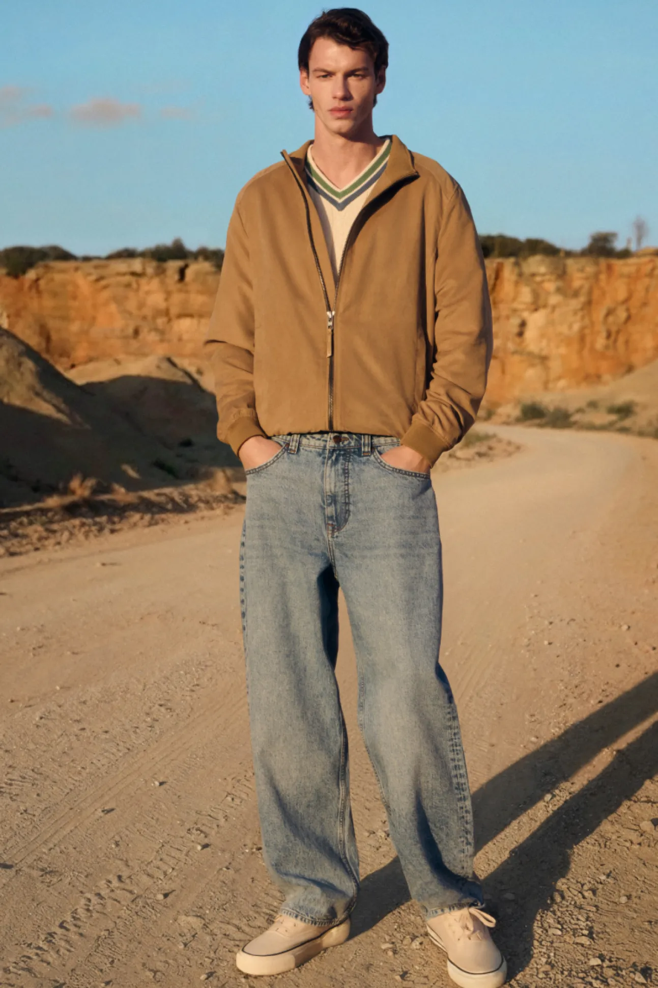 Jeans délavé moyen clair coupe droite