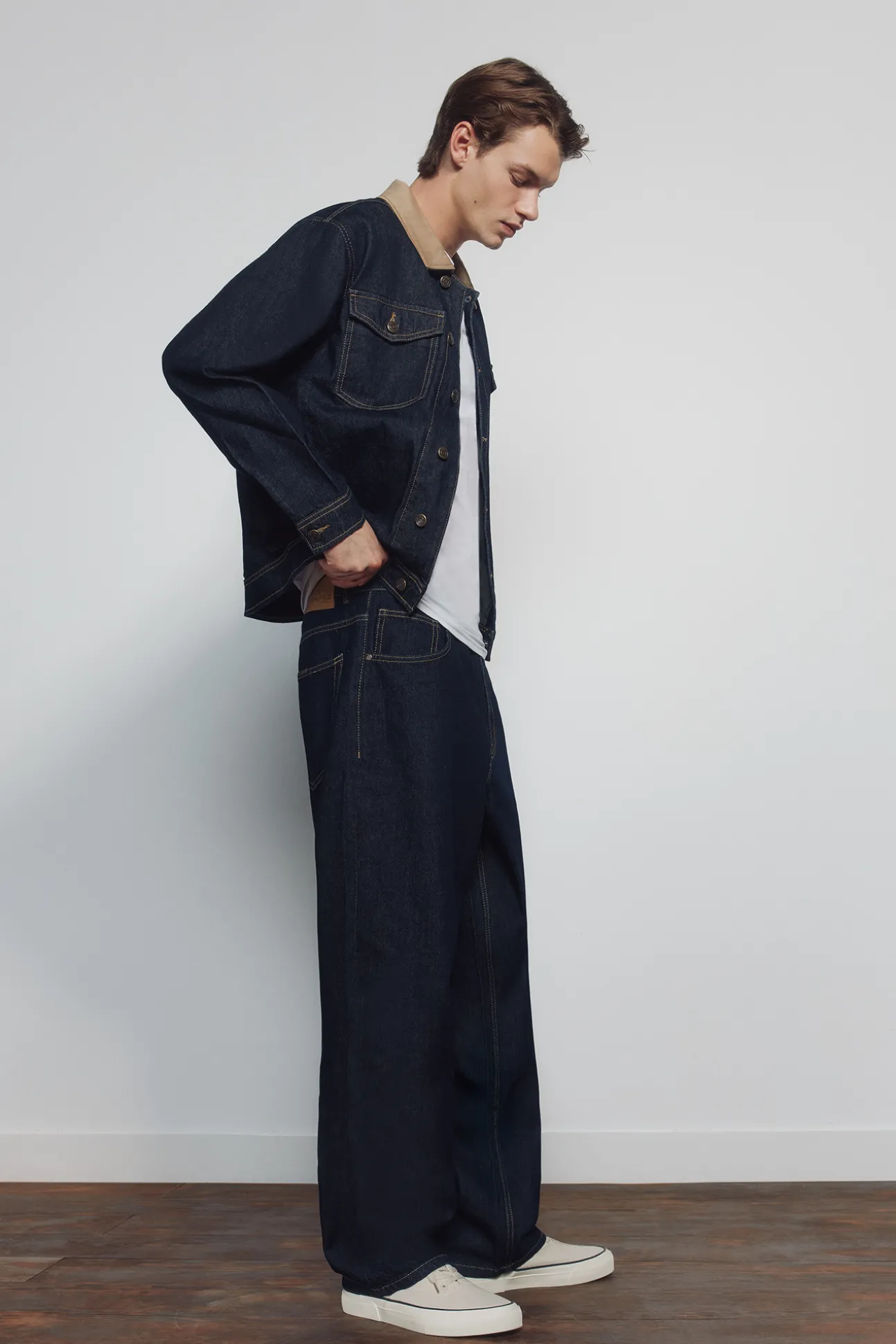 jeans larges délavés lavé désencollé