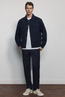 Jeans lavé désencollé coupe droite