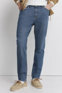 Jeans slim d&eacute;lavage fonc&eacute; moyen