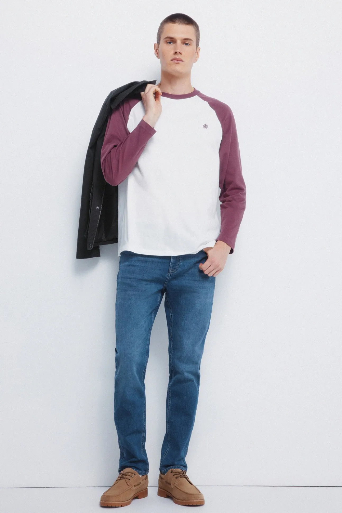 Jeans slim en denim tricoté