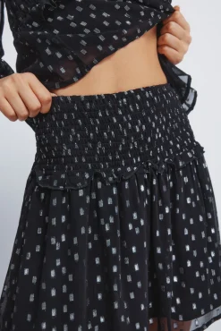 Jupe à smocks en lurex