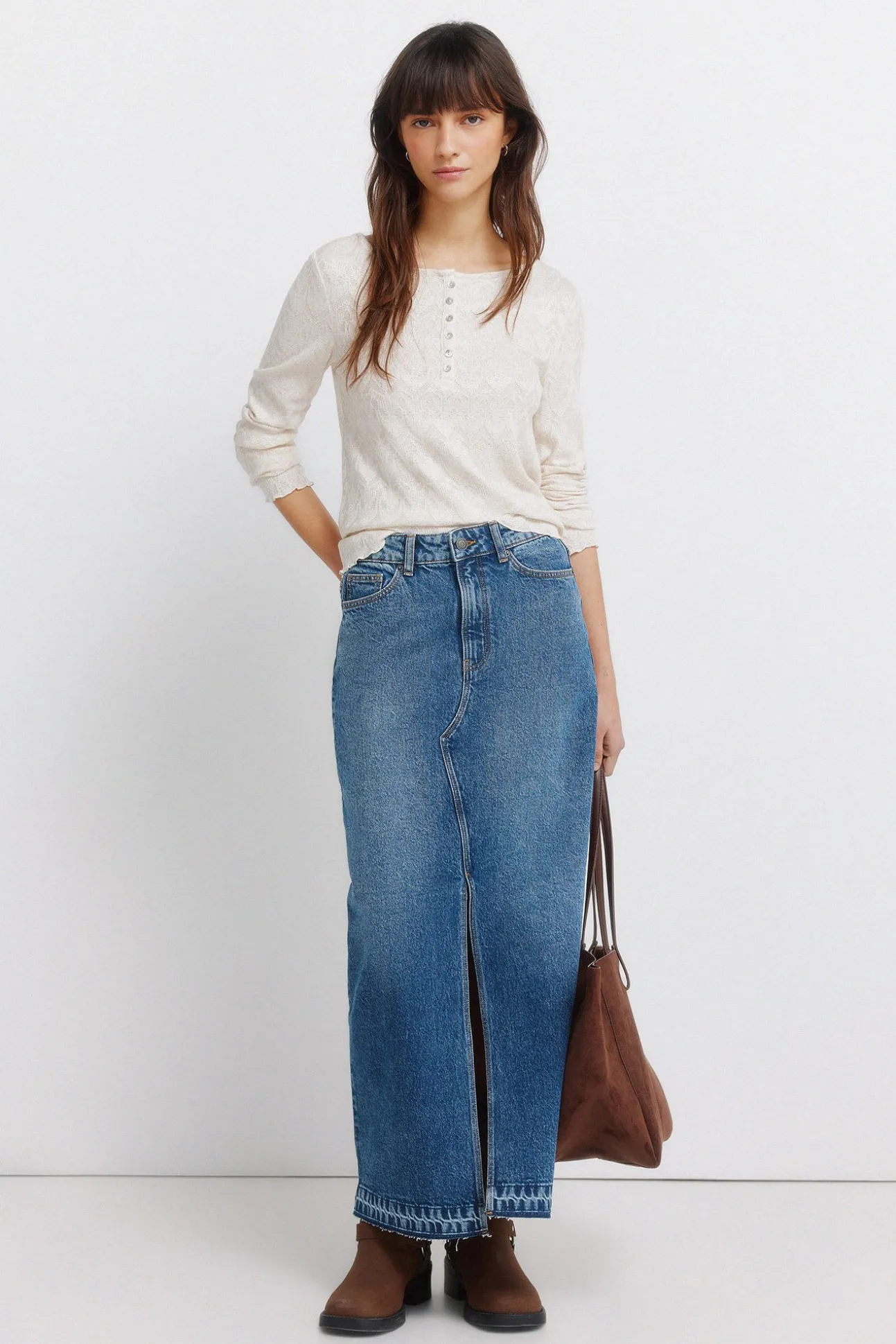 Jupe midi en denim