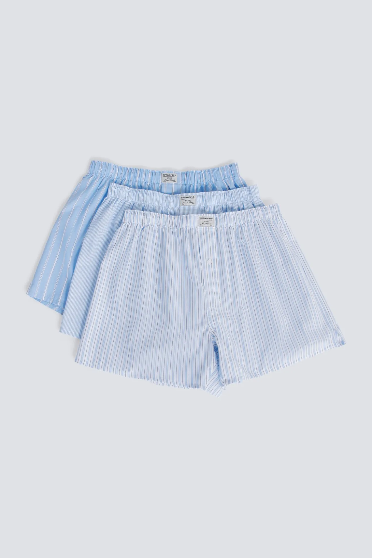 Lot de 3 caleçons à rayures bleues
