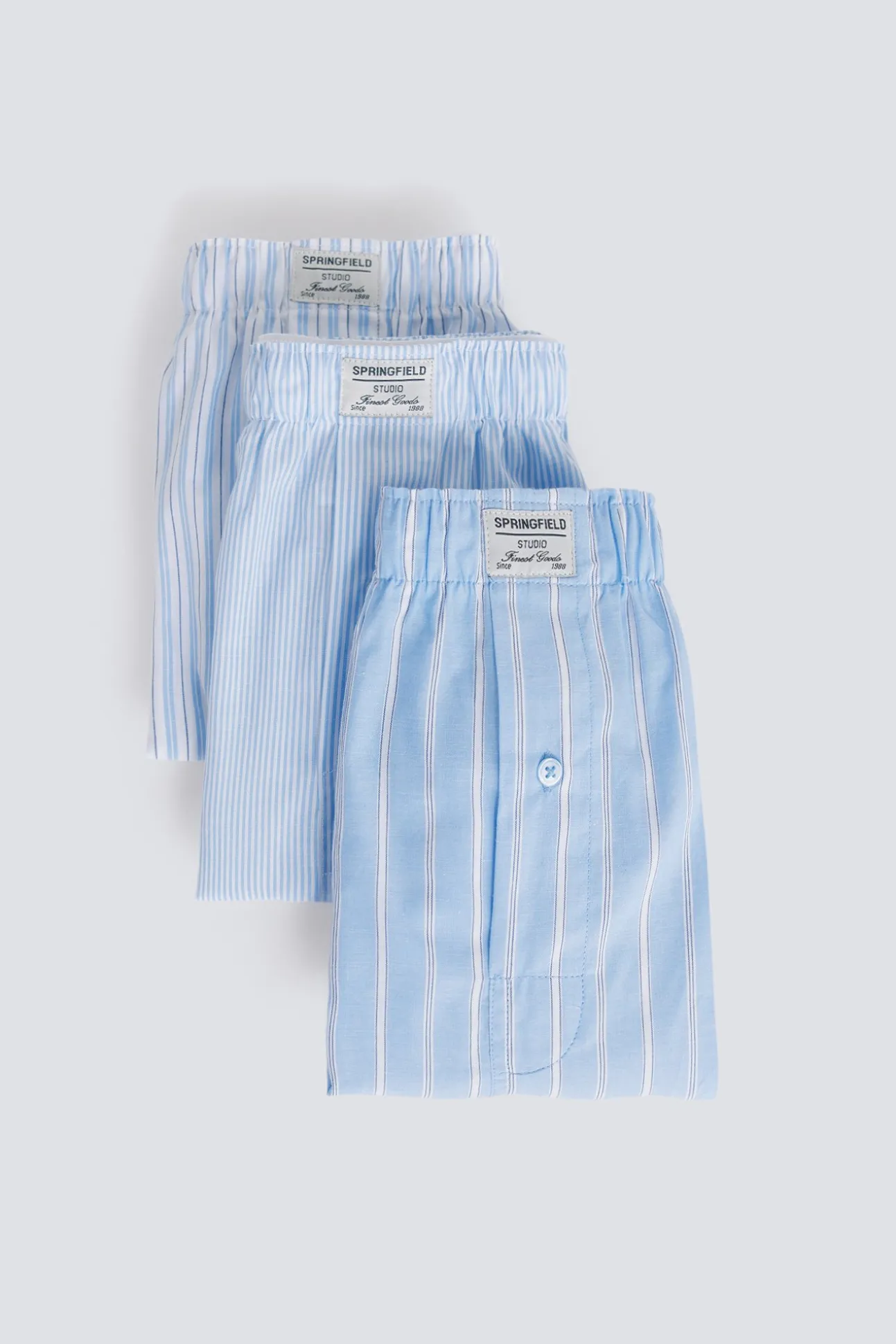 Lot de 3 caleçons à rayures bleues