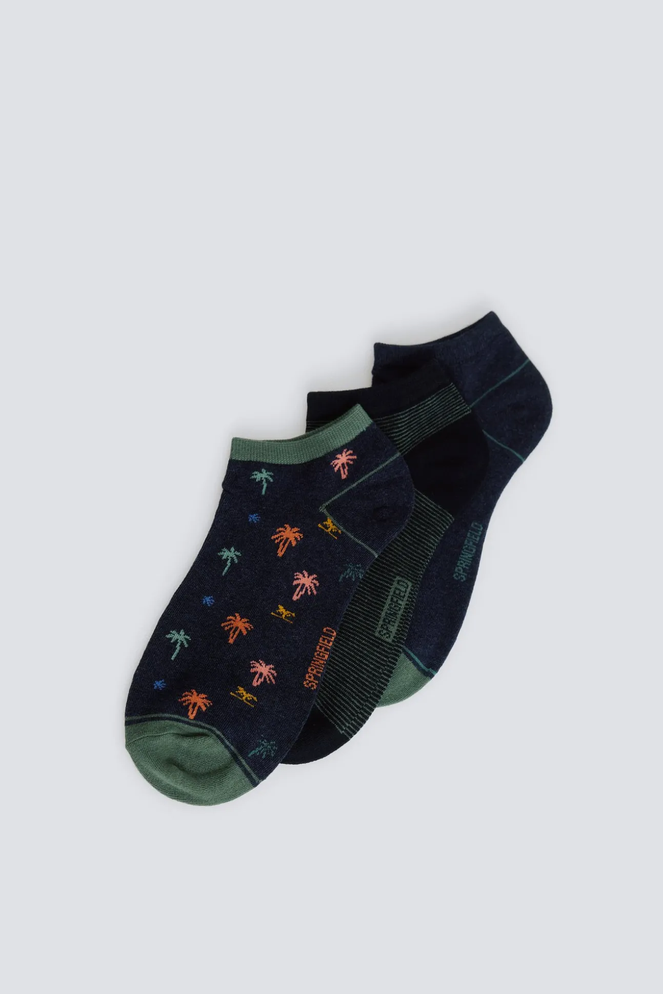 Lot de 3 chaussettes chevilles à motifs palmiers