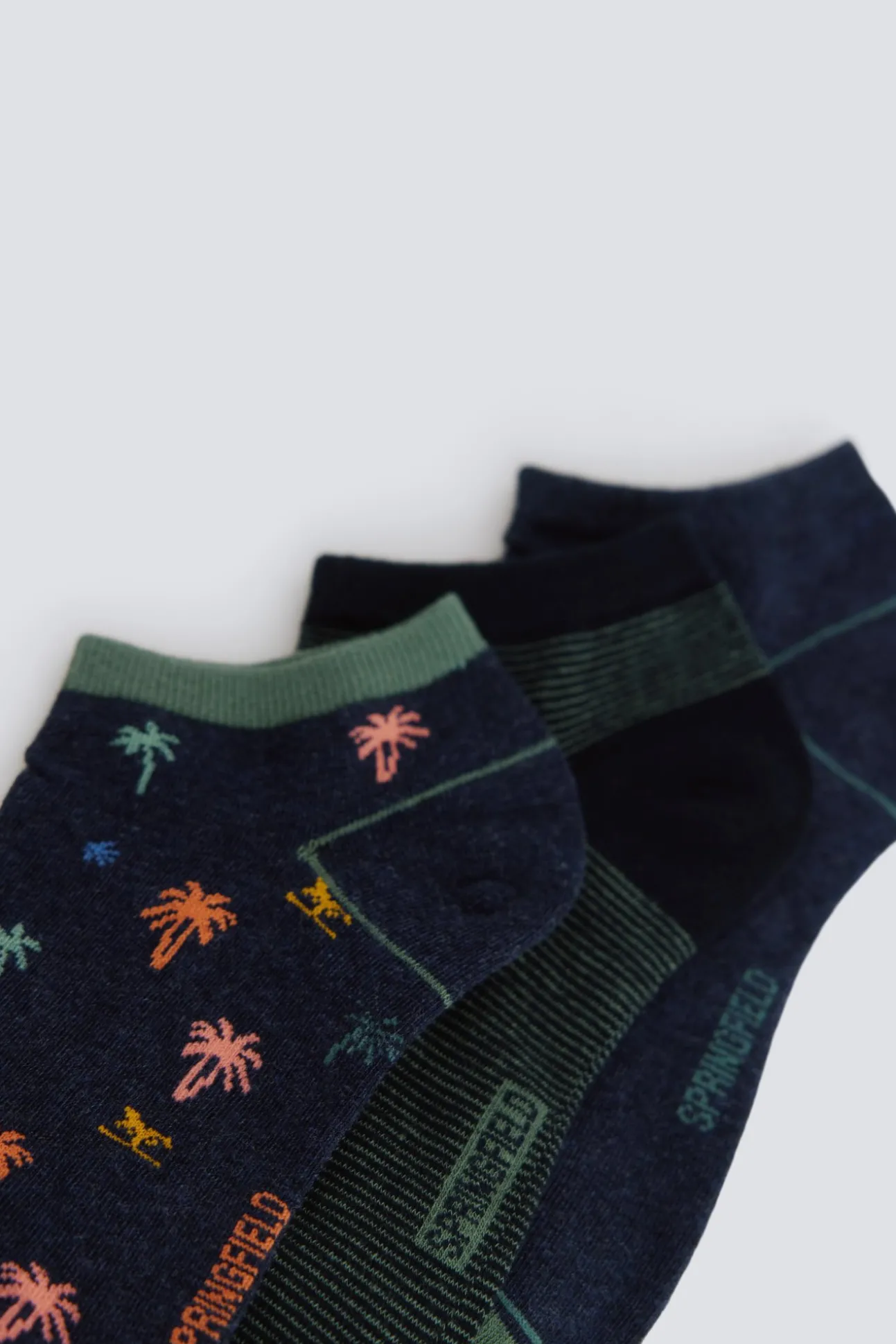 Lot de 3 chaussettes chevilles à motifs palmiers