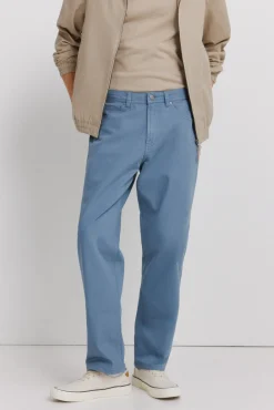 Pantalon 5 poches lav&eacute; coupe droite