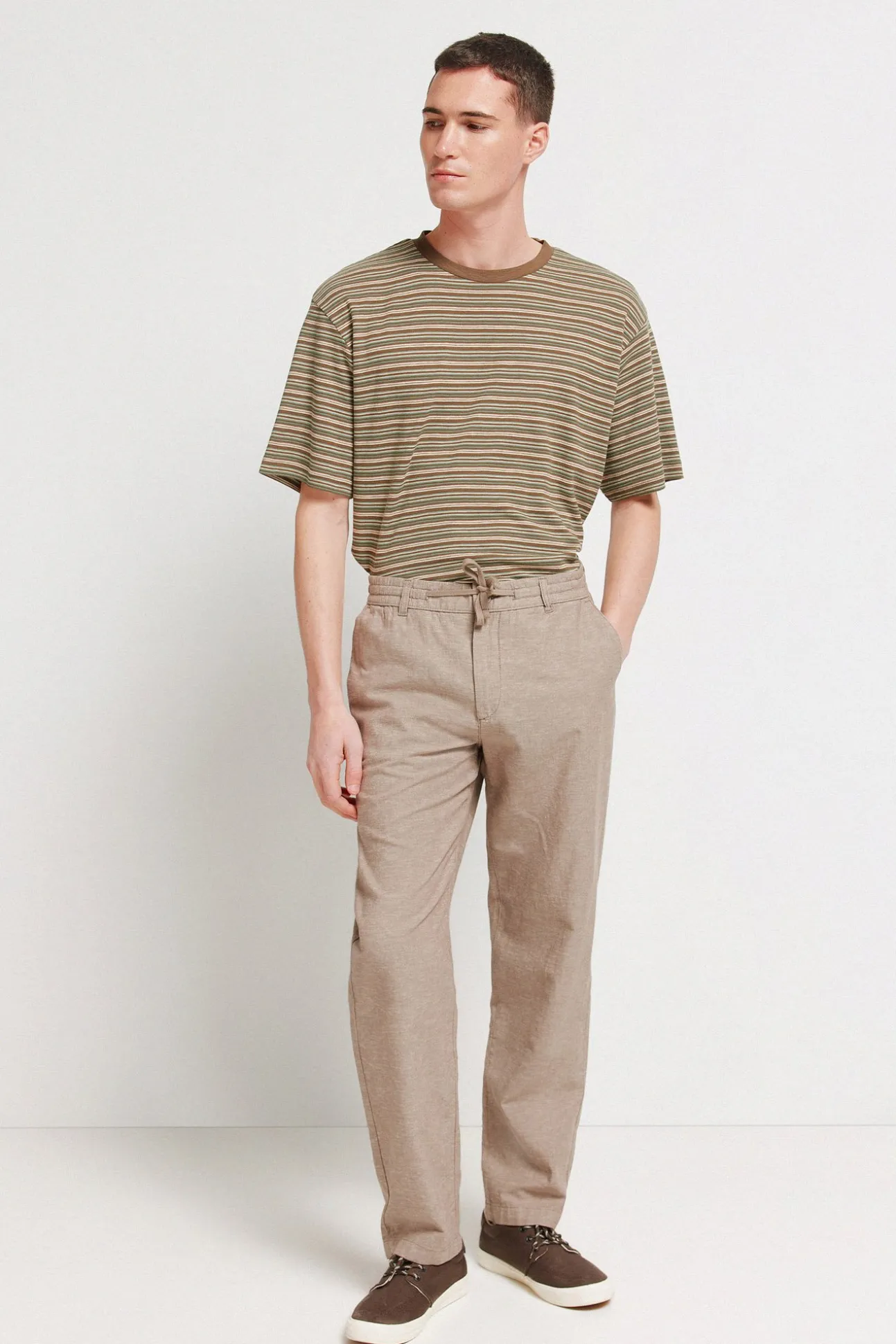 Pantalon chino comfort fit en lin