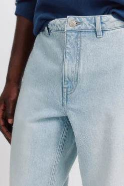Pantalon chino en jean délavé clair