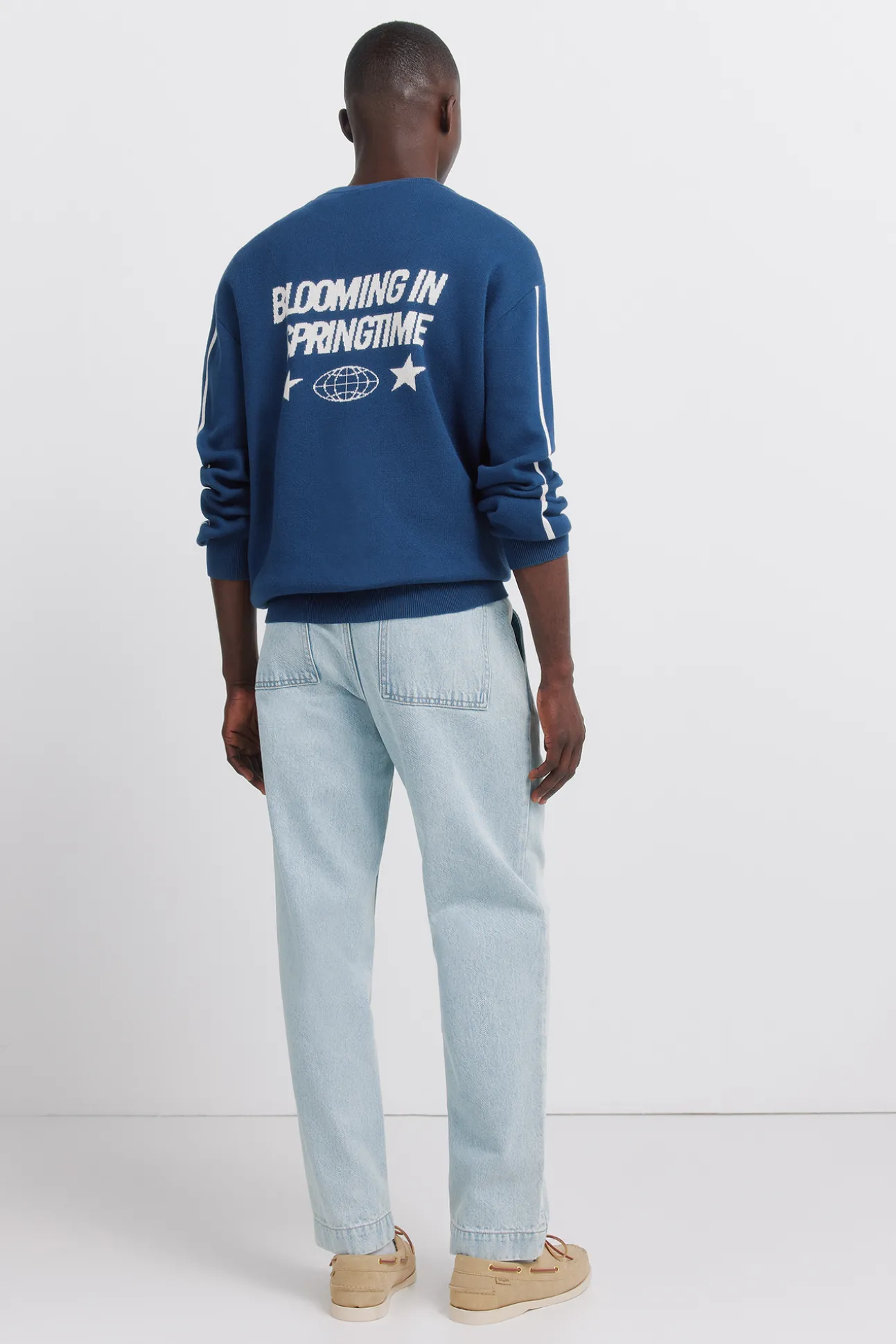 Pantalon chino en jean délavé clair