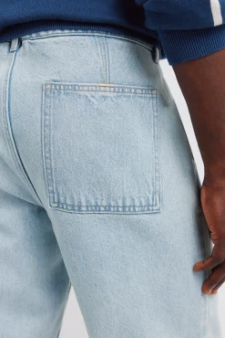 Pantalon chino en jean délavé clair
