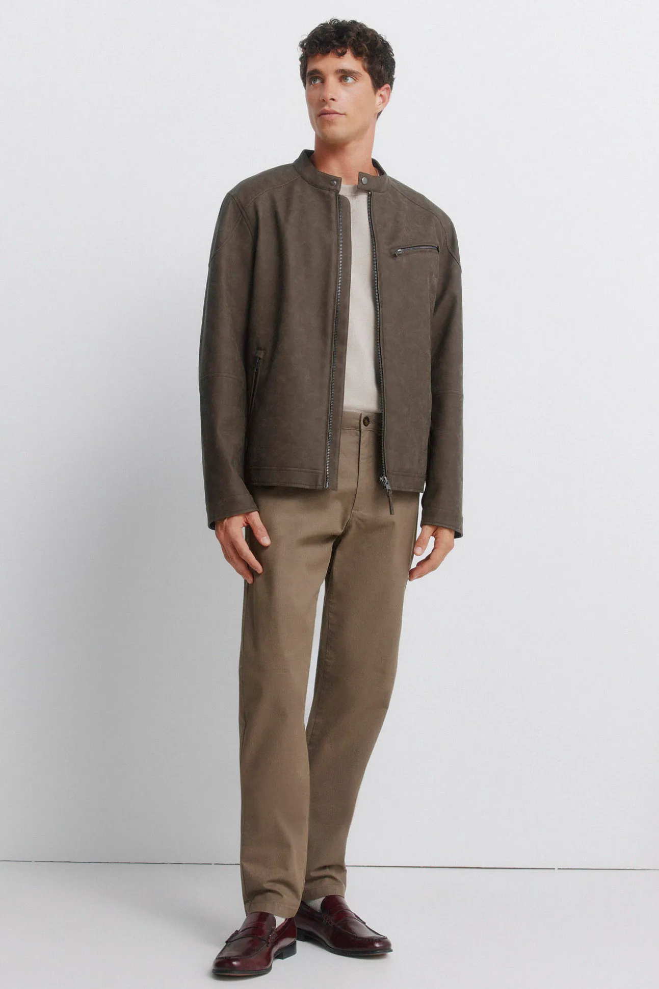 Pantalon chino micro-imprimé coupe slim