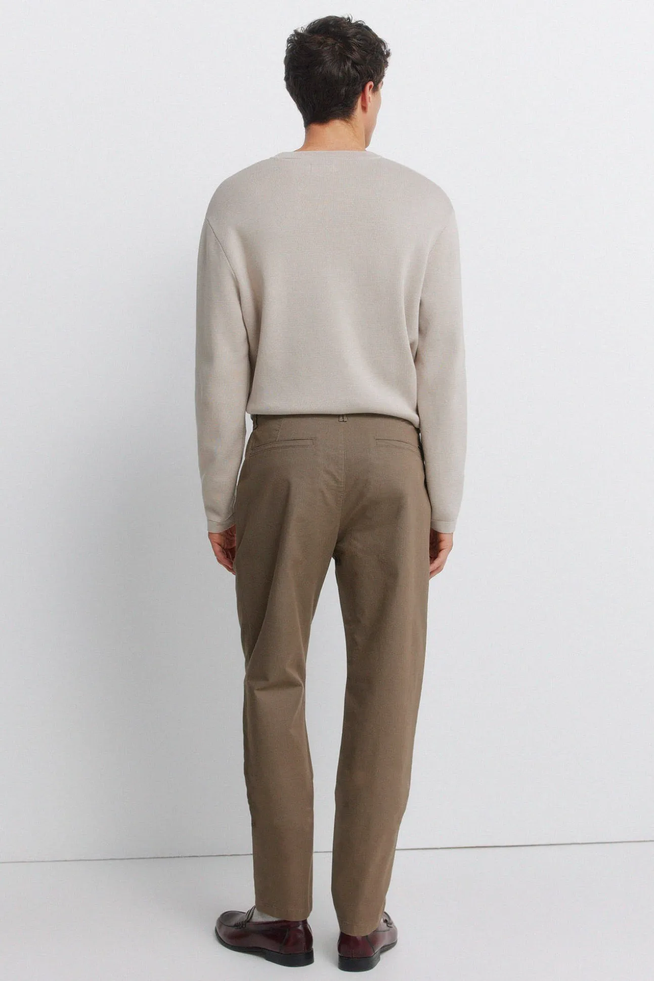 Pantalon chino micro-imprimé coupe slim