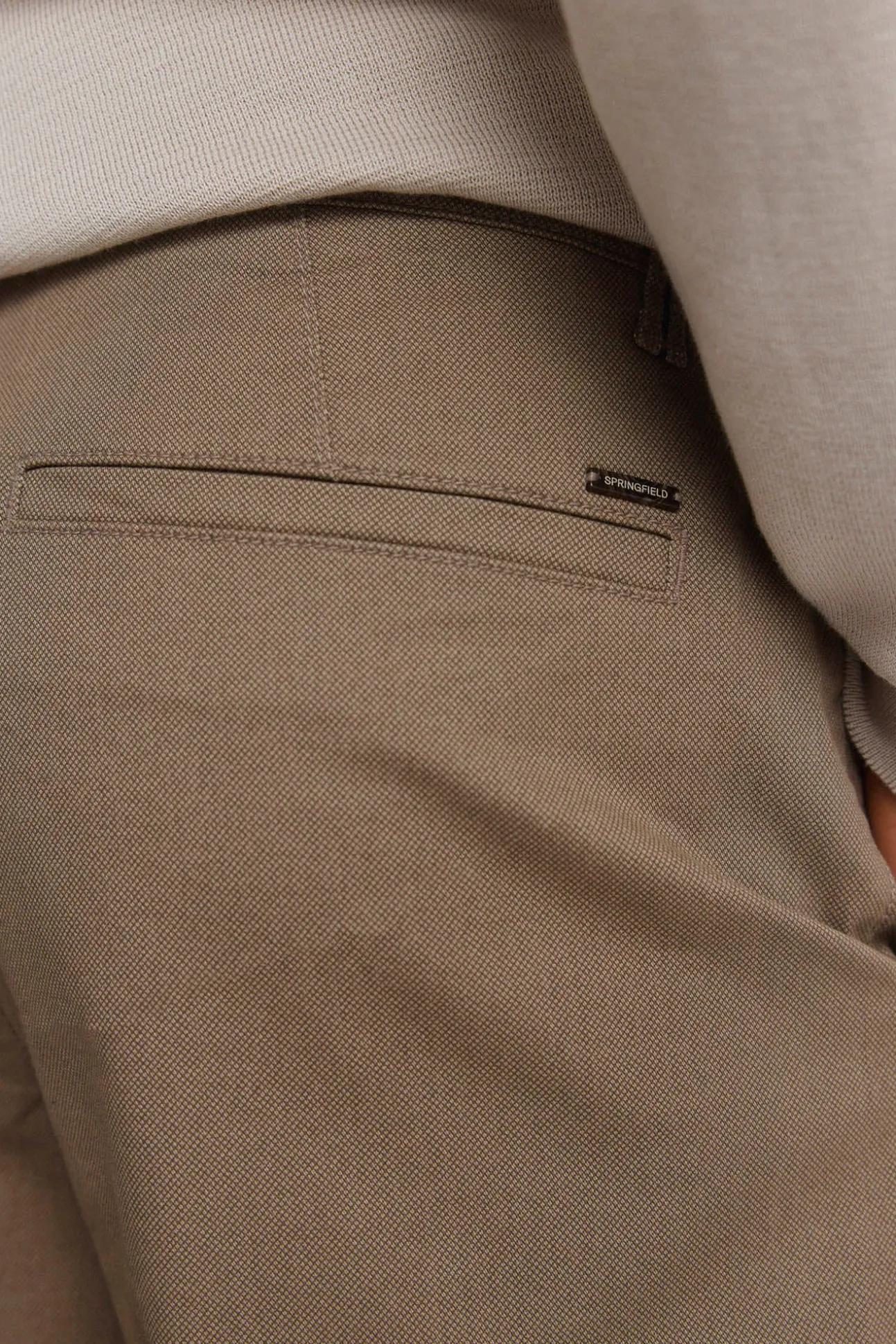 Pantalon chino micro-imprimé coupe slim