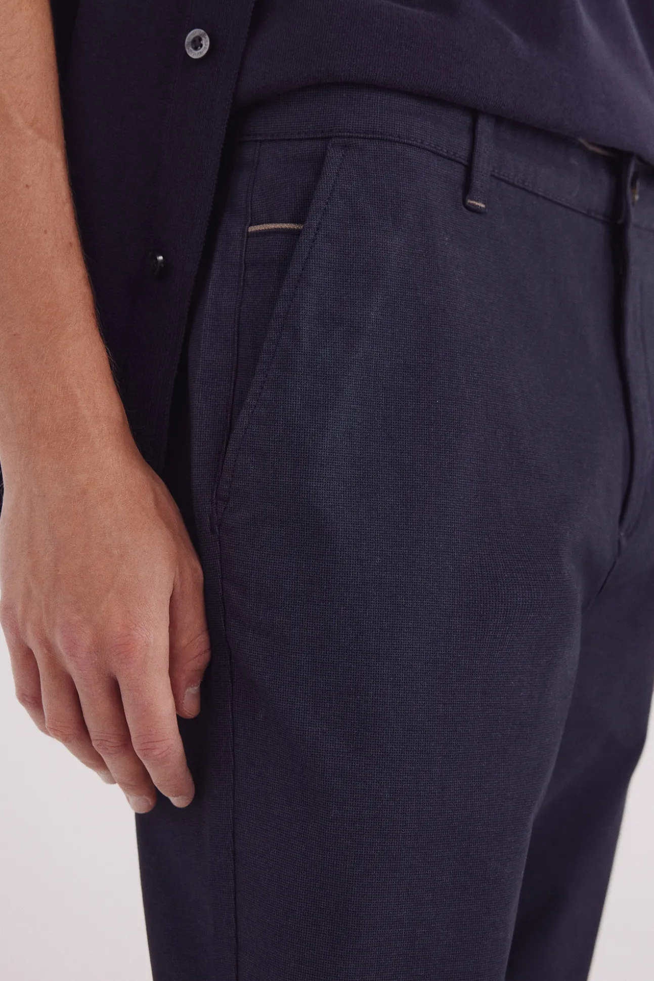 pantalon chino slim micro-imprimé