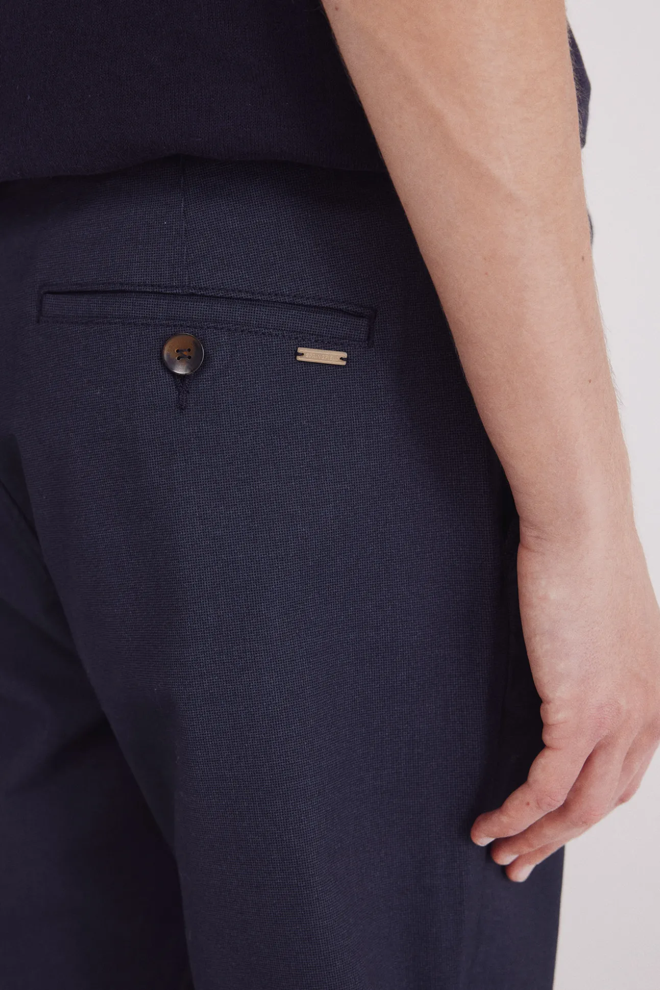 pantalon chino slim micro-imprimé