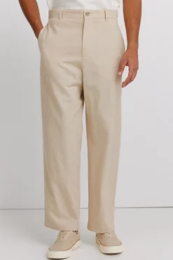 Pantalon coupe droite en lin