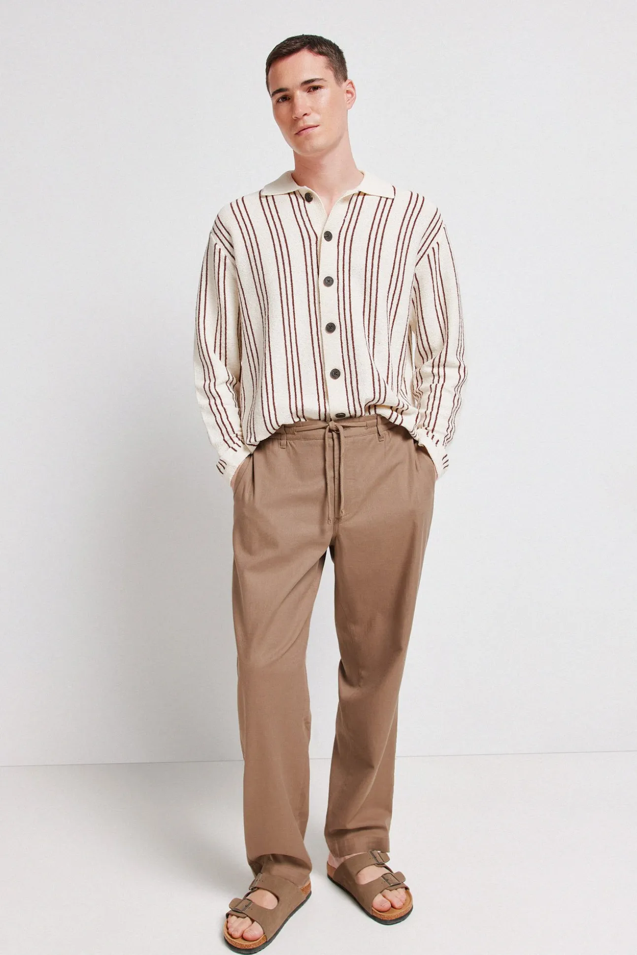 Pantalon dobby coupe droite