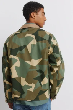 Parka camouflage col contrastant