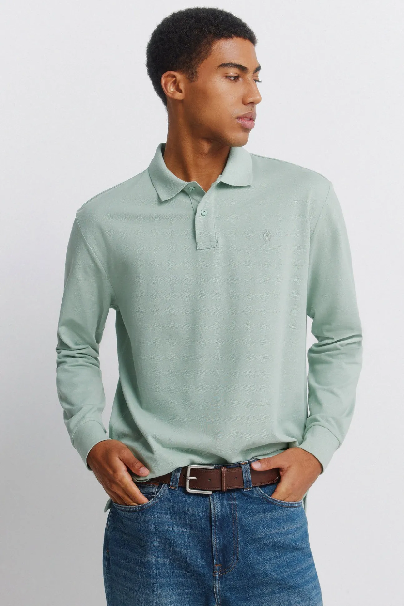 Polo basique Springfield manches longues regular fit