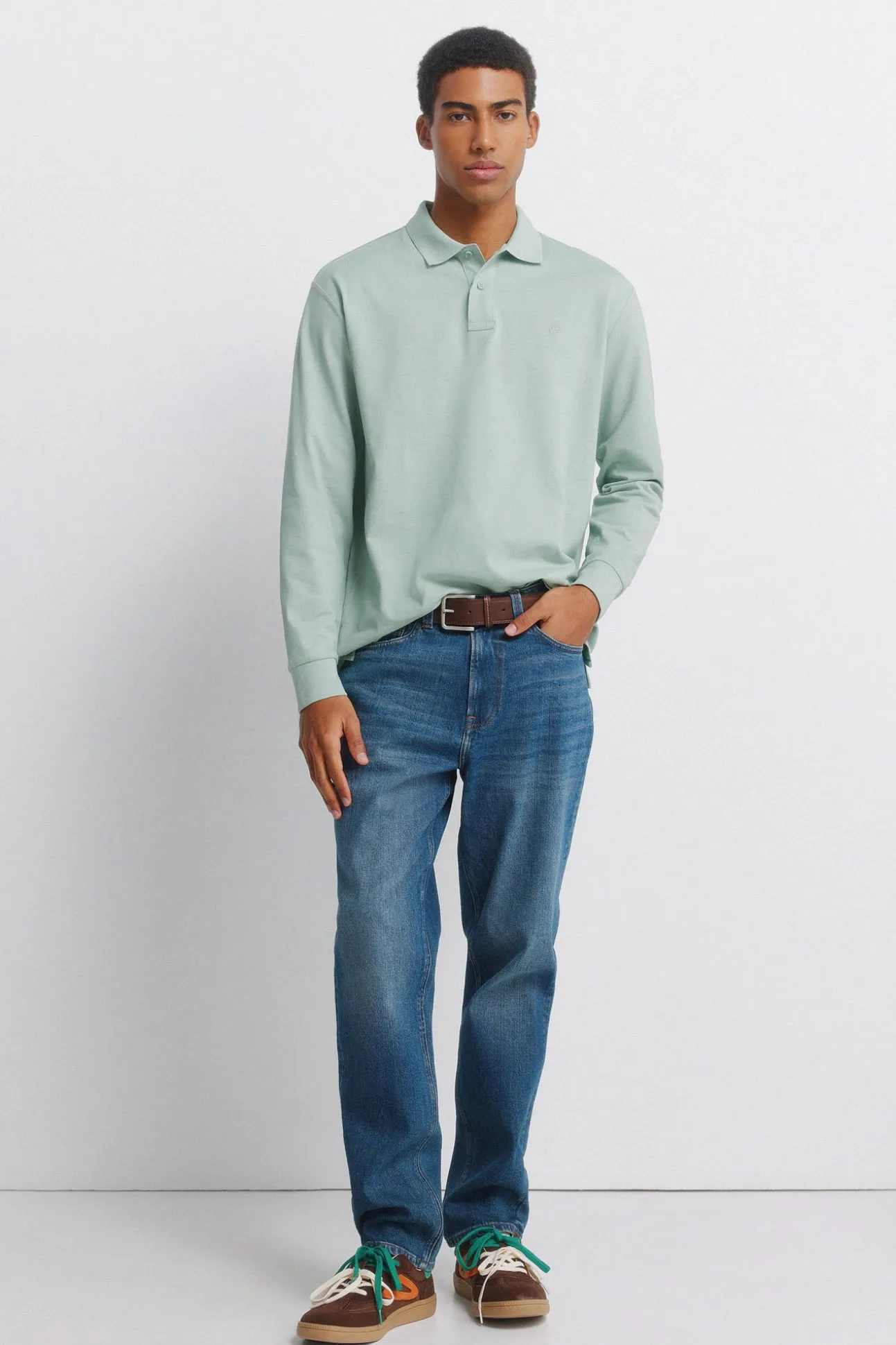 Polo basique Springfield manches longues regular fit