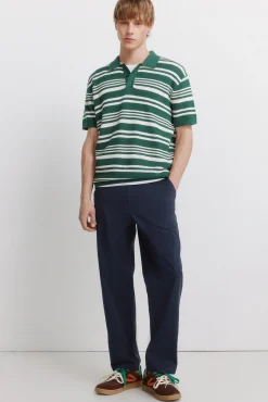 Polo en maille structurée à rayures