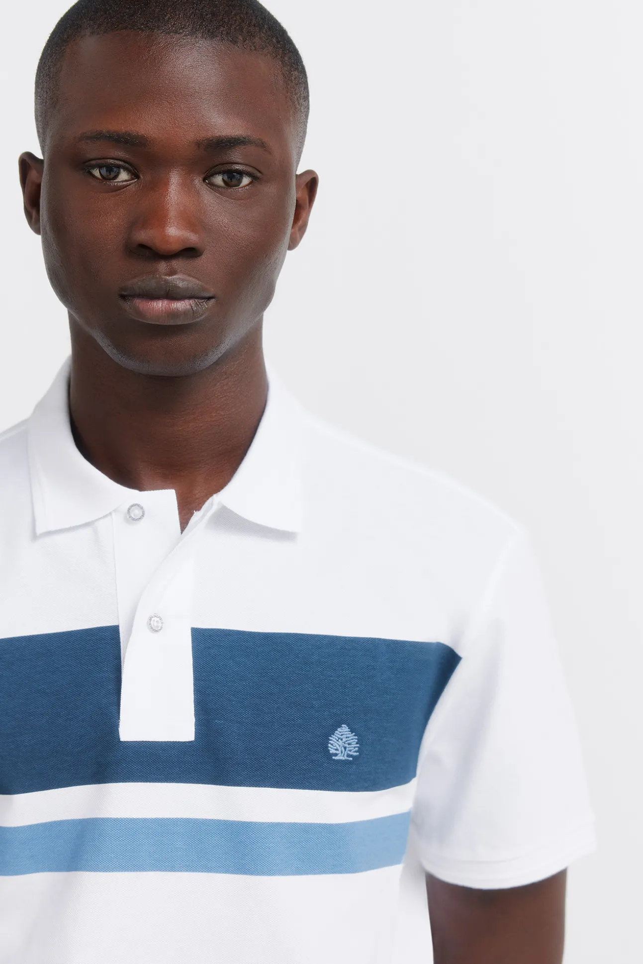 Polo en piqué à rayures imprimées regular fit