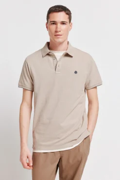 Polo en piqué coupe slim à poignets contrastants