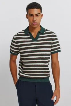 Polo structuré à rayures