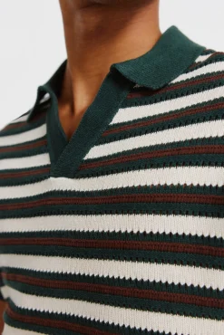 Polo structuré à rayures