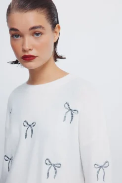 Pull avec n&oelig;uds &agrave; paillettes