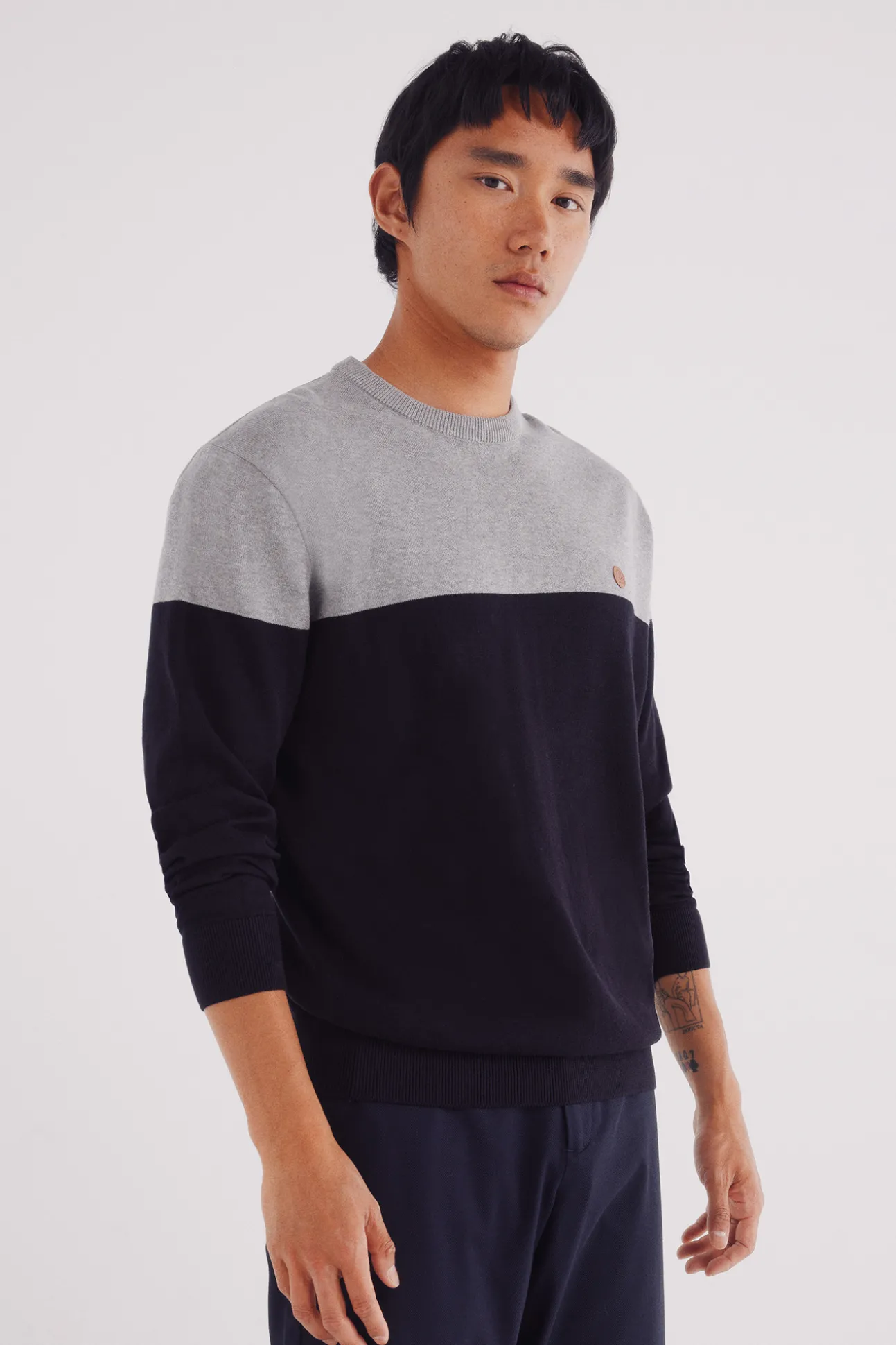 Pull basique à blocs de couleurs