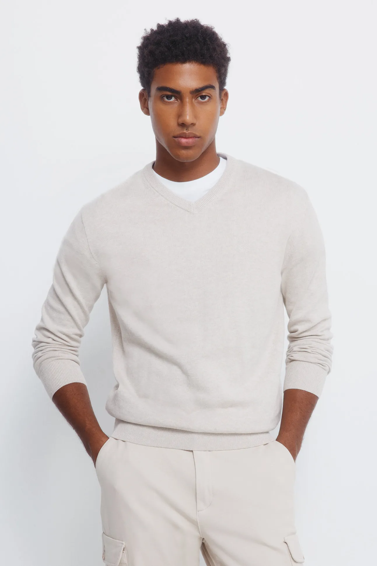 Pull basique à col en V