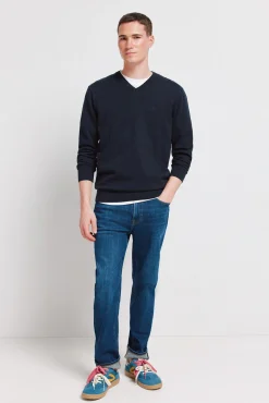 Pull basique col en V logo Springfield