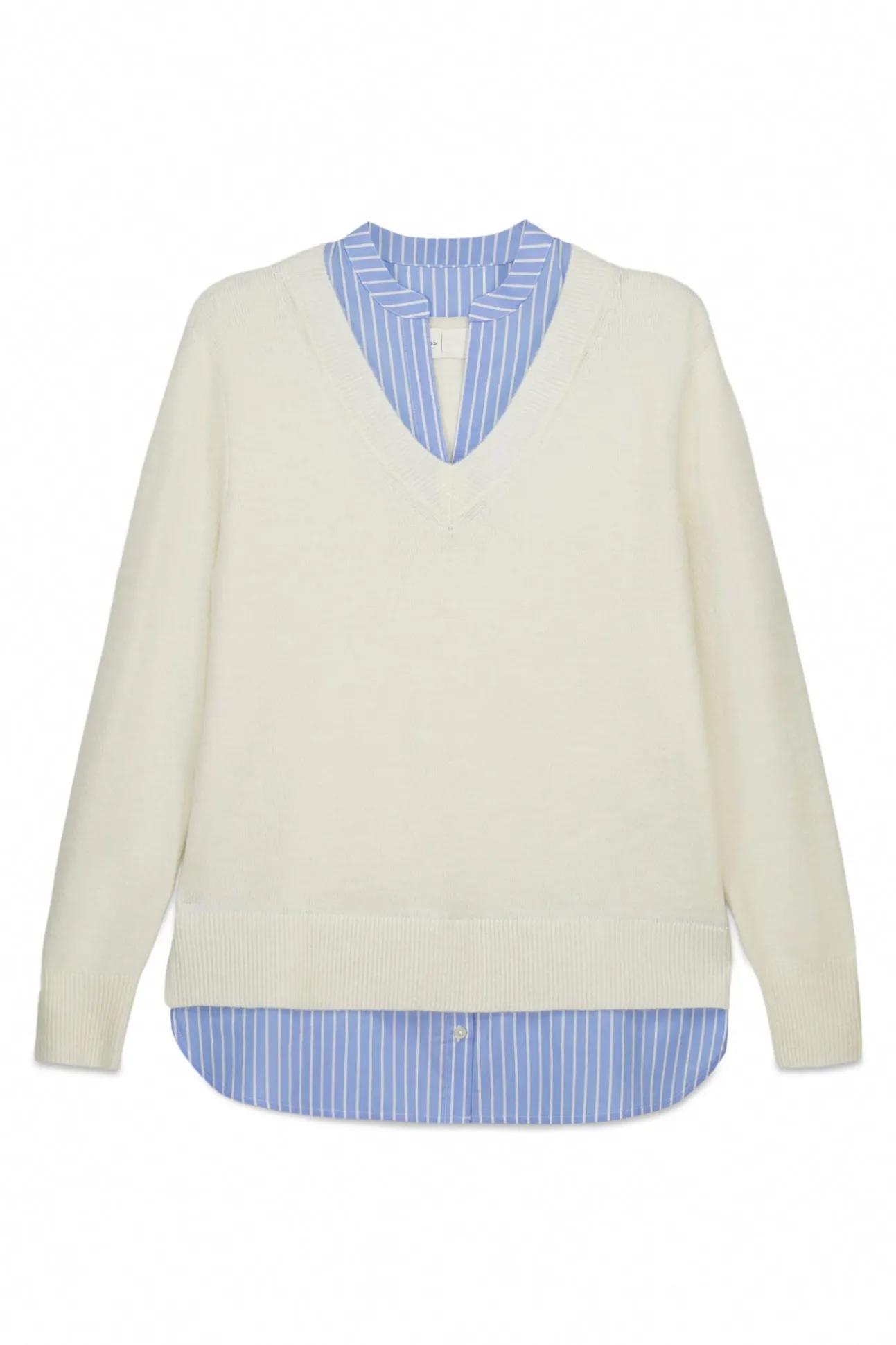 Pull col mao bimatière