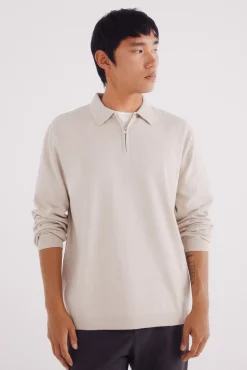 Pull col polo fermeture