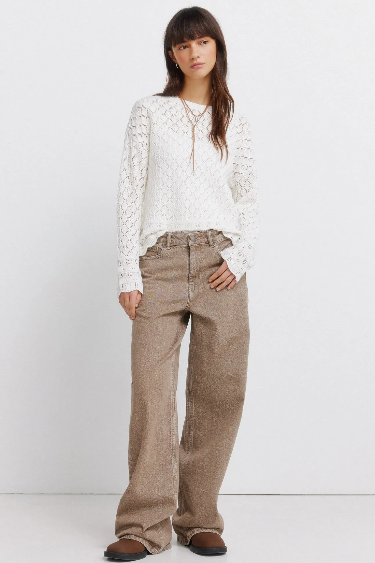 Pull en maille pointelle