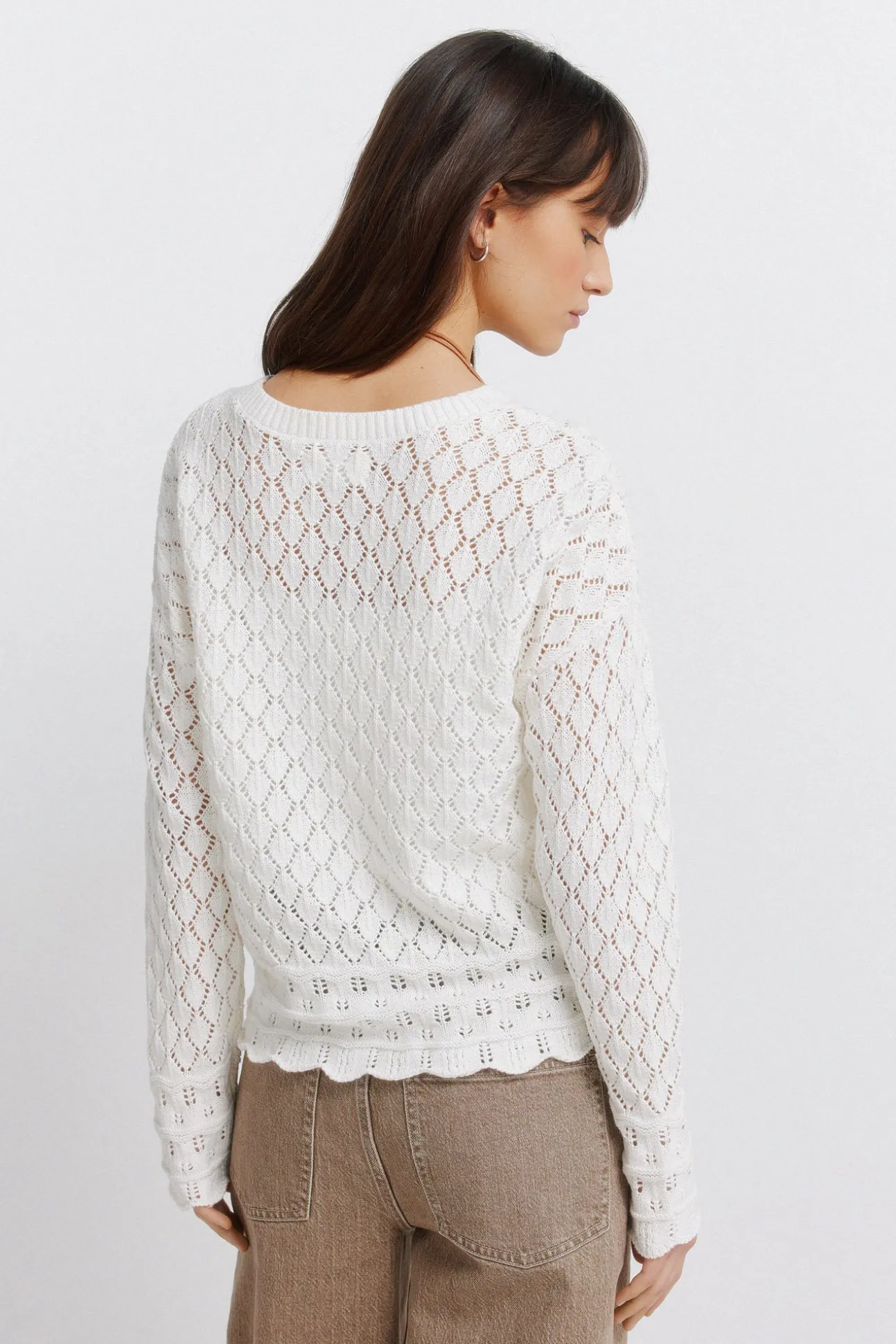 Pull en maille pointelle