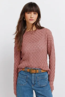 Pull en maille pointelle