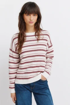 Pull en maille structurée à rayures