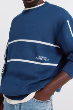 Pull jacquard à texte